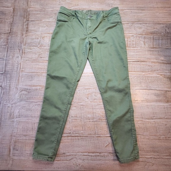 Flip Side Juniors 11 Reversible Skinny Jeans Green/ Woodland Camo Stretch - Picture 4 of 13